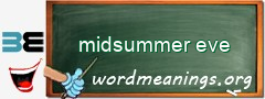 WordMeaning blackboard for midsummer eve